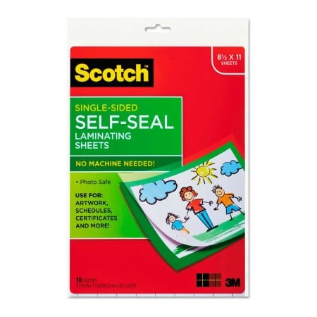 3M Scotch Self-Sealing Laminating Sheets, 6.0 mil, 8 1/2 x 11, 10/Pack LS854SS10